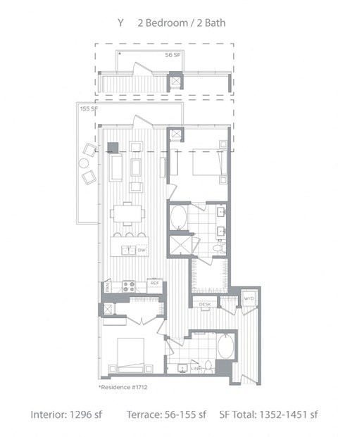 Y 2 bedroom 2 bath at Stanza Little Italy, California, 92101